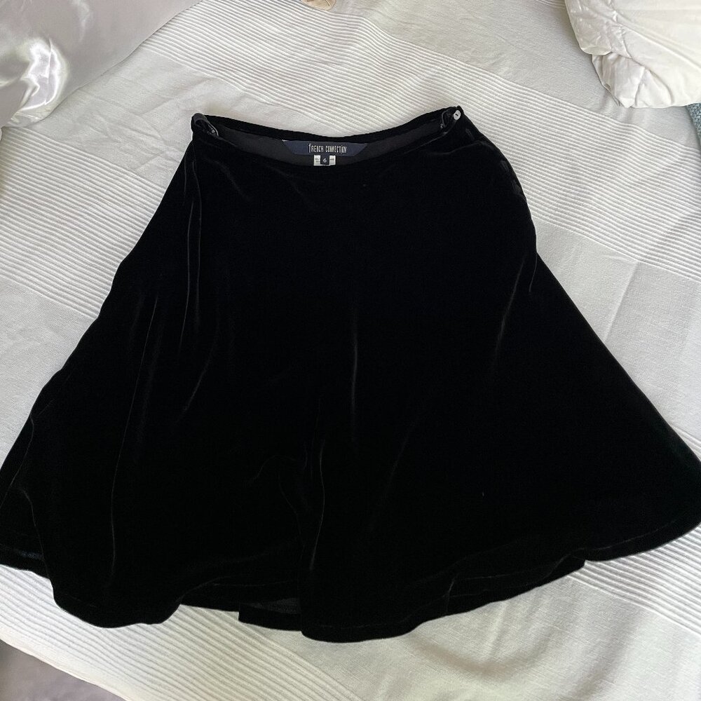 Beautiful velour French Connection A-line skirt